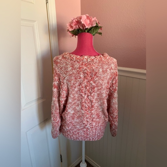 👗Anthropologie Far Away From Close V-neck Women’s Cable Knit Sweater, size M - Picture 3 of 5